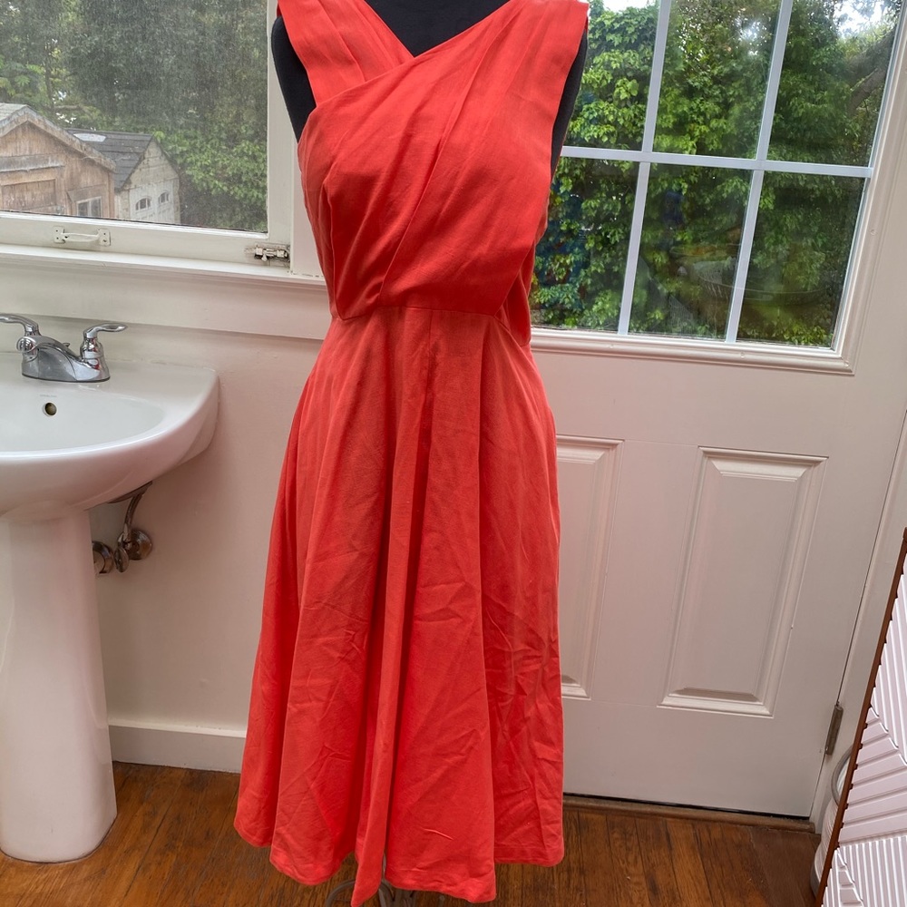 Gorgeous Orange Linen Dress by Emily & Fin